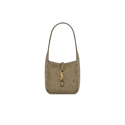 YSL LE 5 À 7 SUPPLE BABY IN SILK SATIN AND CRYSTALS 809464FADSQ2803 (16*15*7cm)